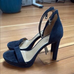 Navy Heeled Sandals- Great Condition